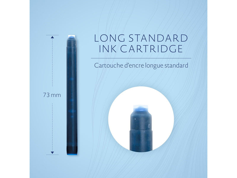 Waterman Füller-Tintenpatronen | Extra lang | Serenity Blue | 8 Stück