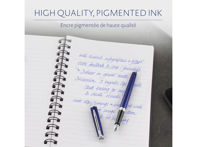 Waterman Füller-Tintenpatronen | Extra lang | Serenity Blue | 8 Stück