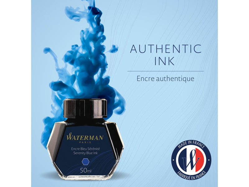 Waterman Füllertinte im Tintenfass | Serenity Blue | Tintenflacon mit 50 ml