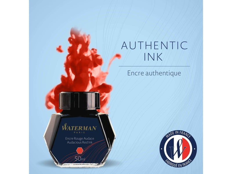 Waterman Füllertinte im Tintenfass | Audacious Red | Tintenflacon mit 50 ml