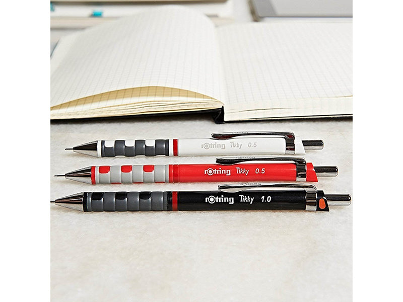 Rotring rOtring Tikky Druckbleistift Set | 0,35mm, 0.5mm und 0,7mm | Schwarz | 3-teiliges Set