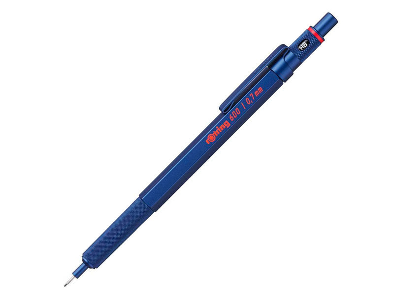 Rotring rOtring 600 Druckbleistift | 0,7 mm | Blau | Ergonomisches Vollmetallgehäuse