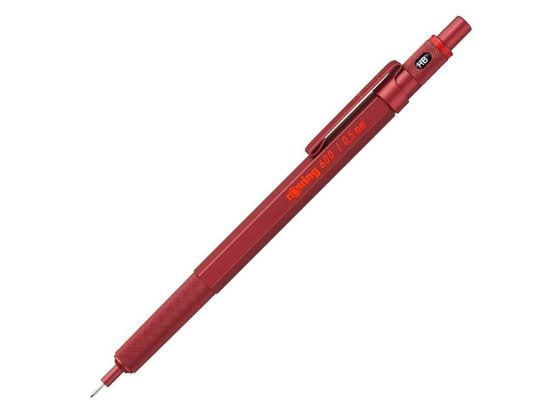 Rotring rOtring 600 Druckbleistift | 0,5 mm | Rot | Ergonomisches Vollmetallgehäuse