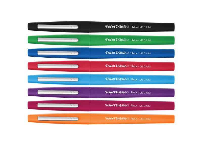 Paper Mate Flair Filzstifte | mittlere Spitze (0,7 mm) | gemischte Farben | 8 Stück