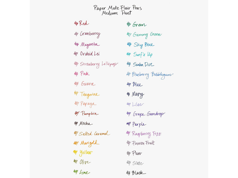 Paper Mate Flair Filzstifte | mittlere Spitze (0,7 mm) | gemischte Farben | 8 Stück