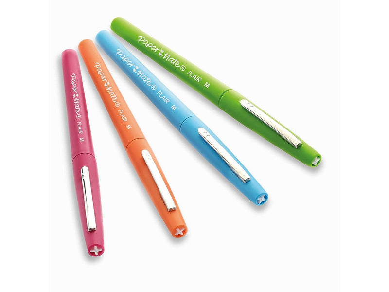 Paper Mate Flair-Filzstifte | mittlere Spitze (0,7 mm) | Gemischte FUN-Farben | 4 Stück
