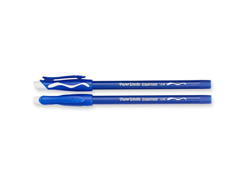 Paper Mate Replay Radierbarer Kugelschreiber | mittlere Spitze (1,0 mm) | blau | 2 Stück