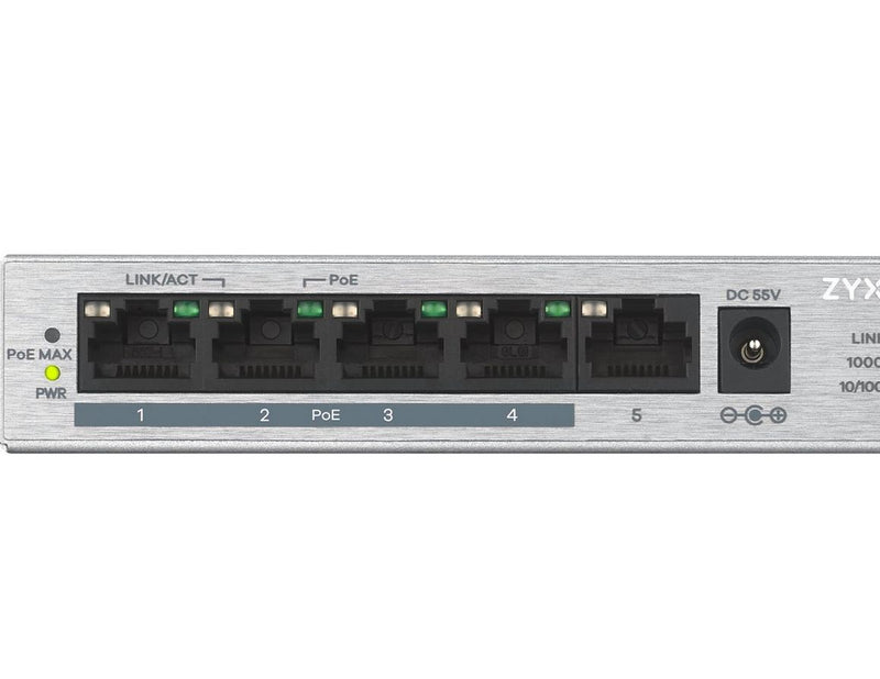 ZyXEL GS1005HP 5-Port GbE Unmanaged PoE+ (60W) Switch