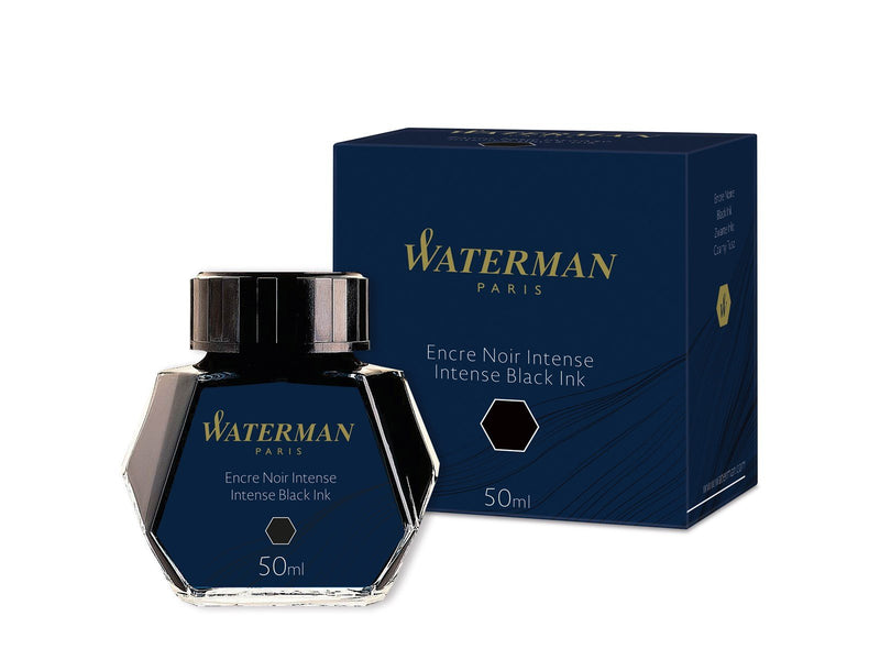 Waterman Füllertinte im Tintenfass | Intense Black | Tintenflacon mit 50 ml