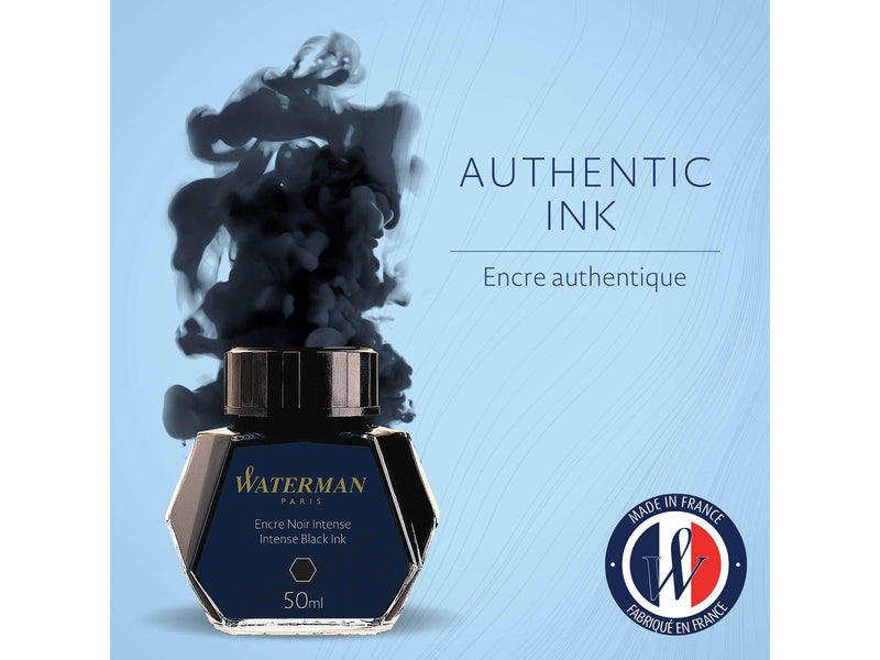 Waterman Füllertinte im Tintenfass | Intense Black | Tintenflacon mit 50 ml