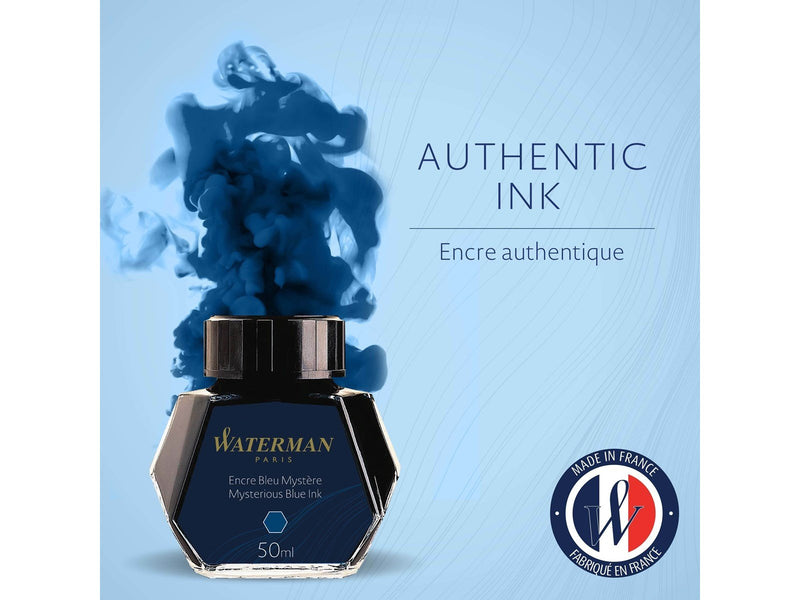 Waterman Füllertinte im Tintenfass | Mysterious Blue | Tintenflacon mit 50 ml