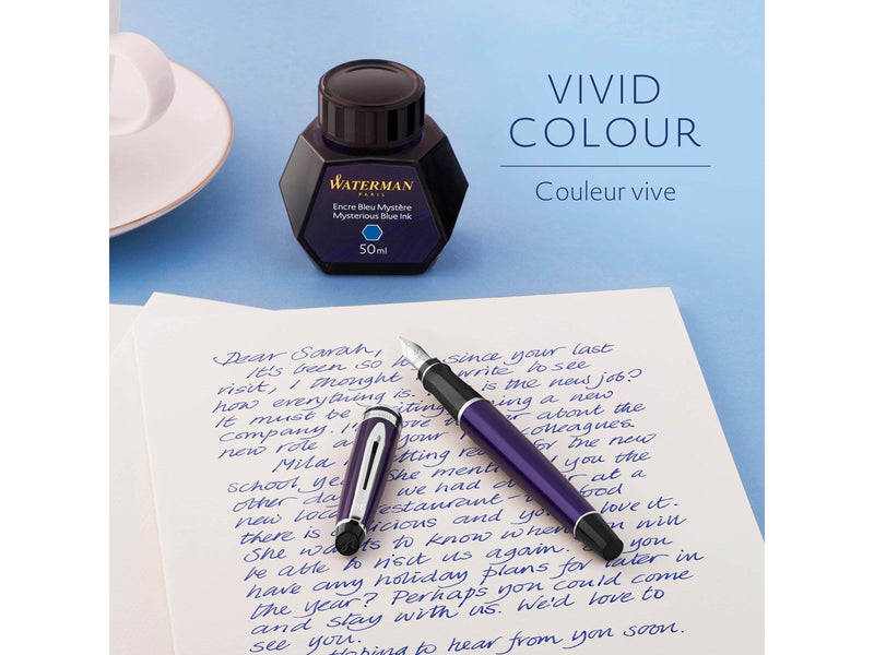 Waterman Füllertinte im Tintenfass | Mysterious Blue | Tintenflacon mit 50 ml