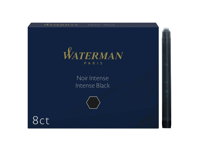 Waterman Füller-Tintenpatronen | Extra lang | Intense Black | 8 Stück