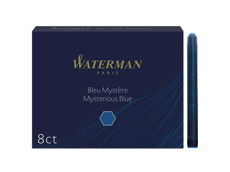 Waterman Füller-Tintenpatronen | Extra lang | Mysterious Blue | 8 Stück