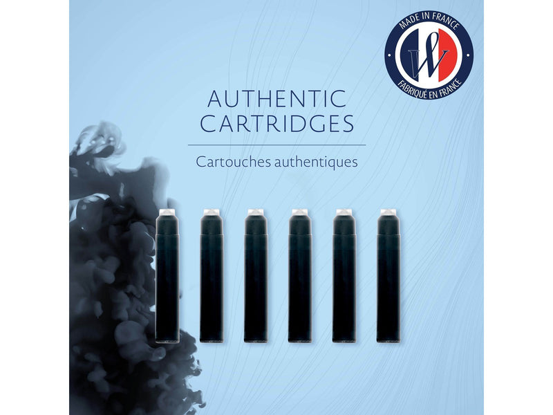 Waterman Füller-Tintenpatronen | International Standardgröße | Intense Black | 6 Stück