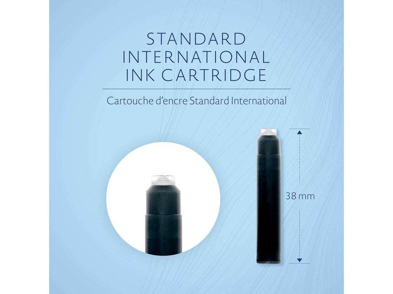Waterman Füller-Tintenpatronen | International Standardgröße | Intense Black | 6 Stück