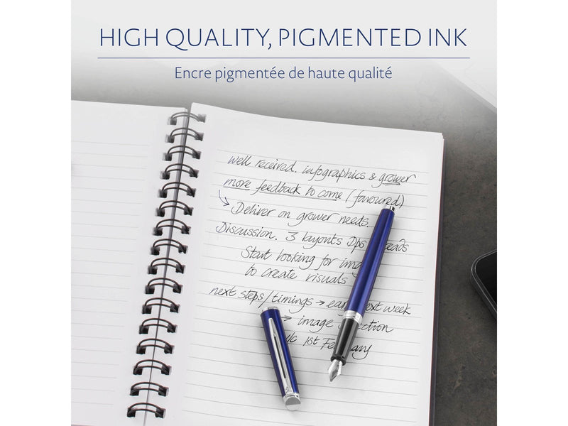 Waterman Füller-Tintenpatronen | International Standardgröße | Intense Black | 6 Stück