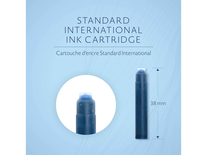 Waterman Füller-Tintenpatronen | International Standardgröße | Serenity Blue | 6 Stück