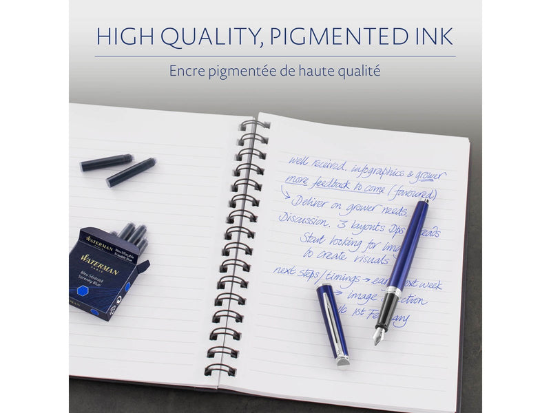 Waterman Füller-Tintenpatronen | International Standardgröße | Serenity Blue | 6 Stück