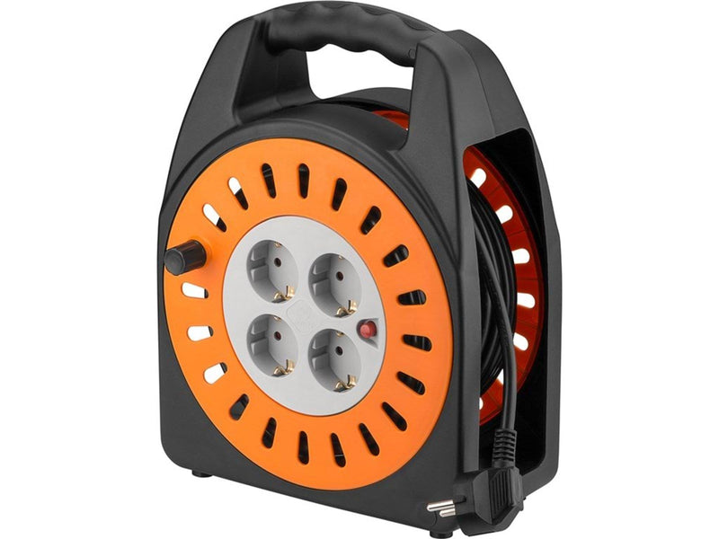 Pro Cable reel 25 m orange-black - with 4 protective