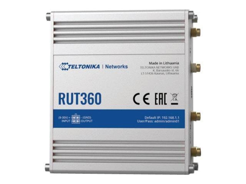 Teltonika RUT360 LTE CAT6 Industrial Cellular Router - Wireless router N Standard - 802.11n