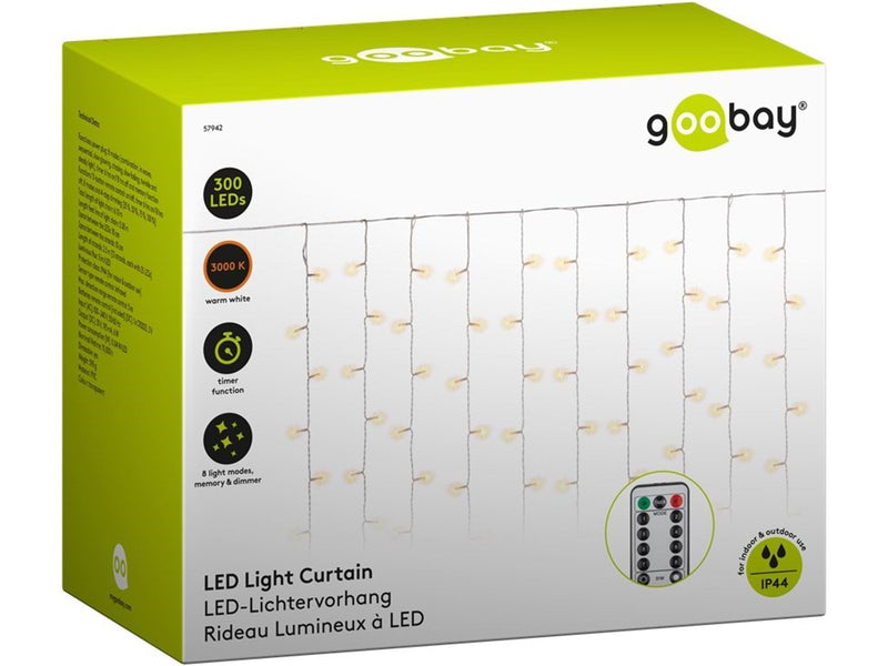 Goobay Light Curtain with 300 LEDs transparent 5 m - wi