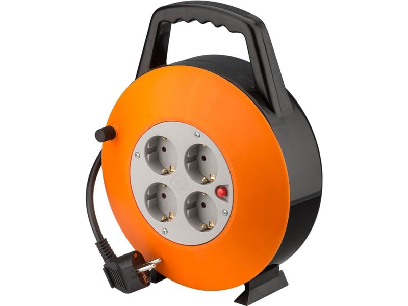 Pro Cable reel 15 m orange-black - with 4 protective
