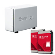 Synology DiskStation DS223J 2 Einschübe NAS-Server Leergehäuse + 16TB WD Red Plus SATA 3.5' Festplatten (2x 8TB)