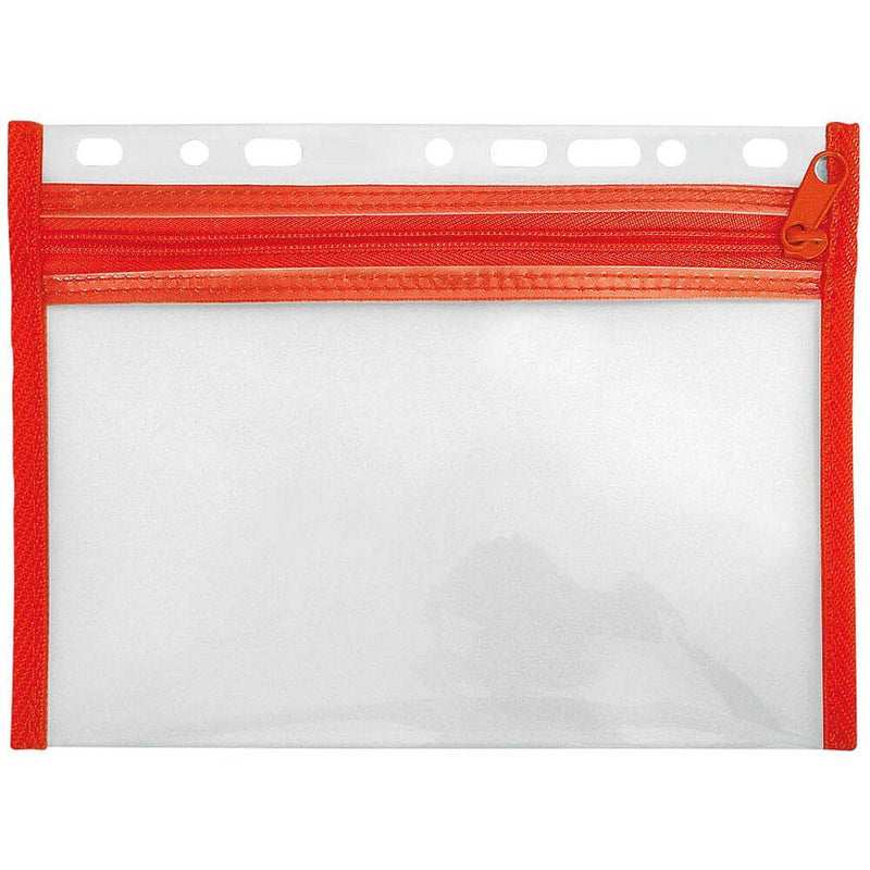 VELOFLEX Reißverschlussbeutel VELOBAG® A5 - transparent/rot