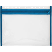 VELOFLEX Reißverschlussbeutel VELOBAG® A4 0,3 mm - transparent/blau