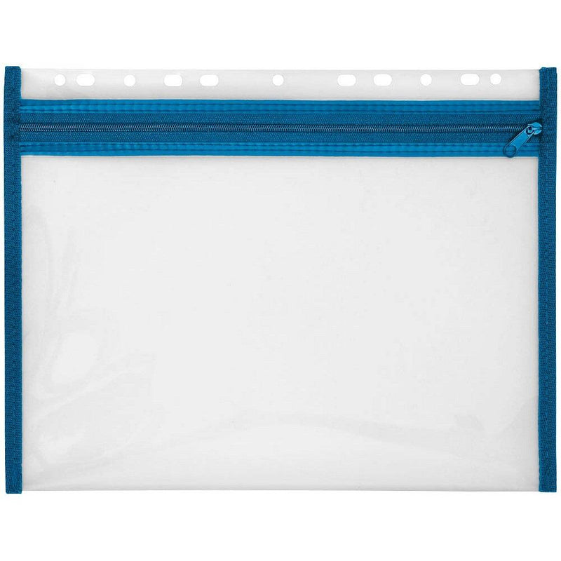 VELOFLEX Reißverschlussbeutel VELOBAG® A4 0,3 mm - transparent/blau