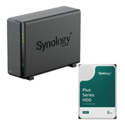 Synology DiskStation DS124 1 Einschub NAS-Server Leergehäuse + 1x Synology Plus 3.5' SATA HDD Festplatte 6TB