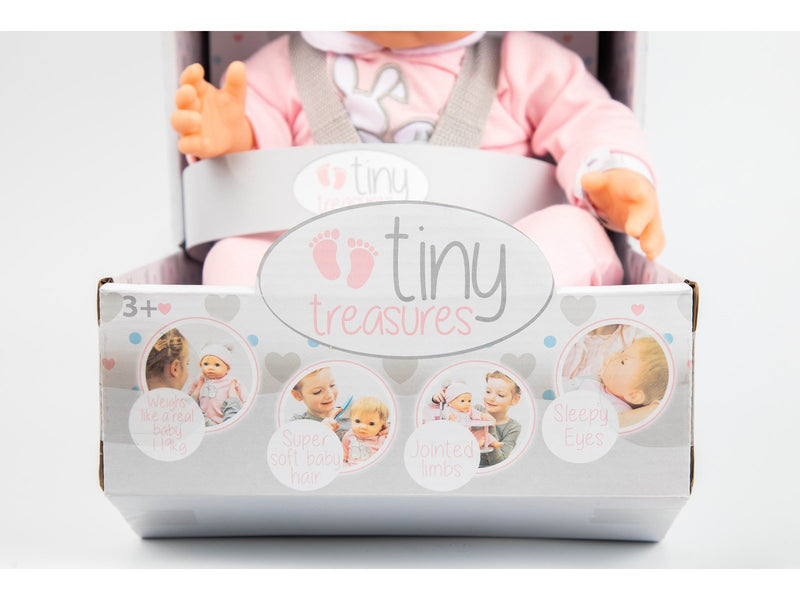 Tiny Treasures Blond hair doll w. Pink Pom Pom outfit