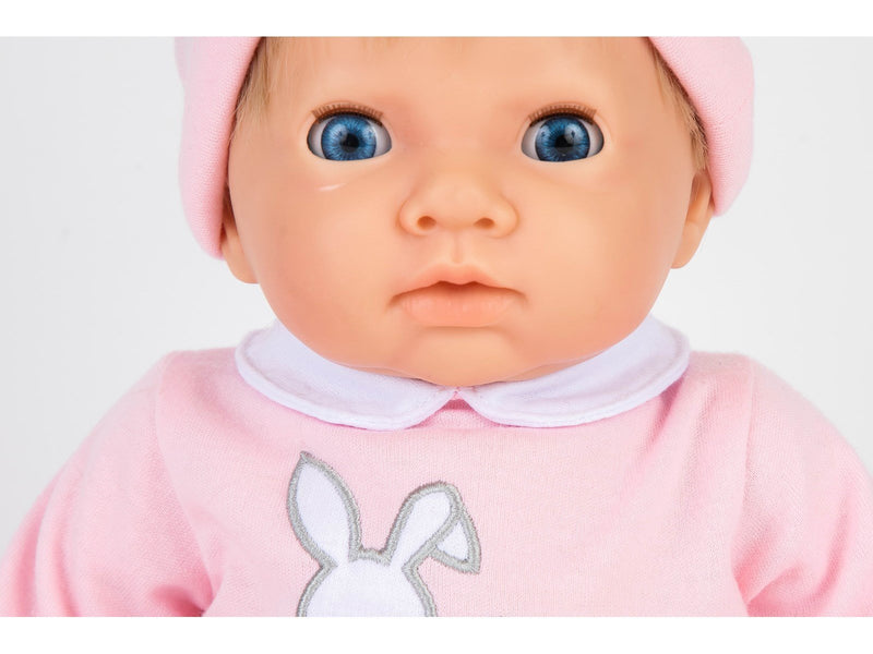 Tiny Treasures Blond hair doll w. Pink Pom Pom outfit