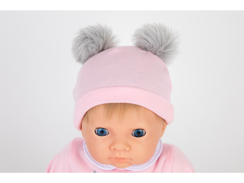 Tiny Treasures Blond hair doll w. Pink Pom Pom outfit
