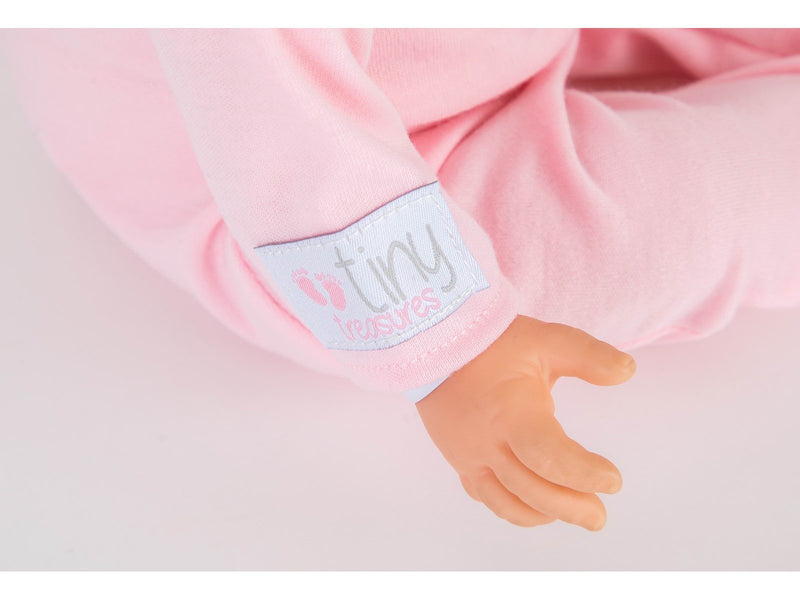 Tiny Treasures Blond hair doll w. Pink Pom Pom outfit