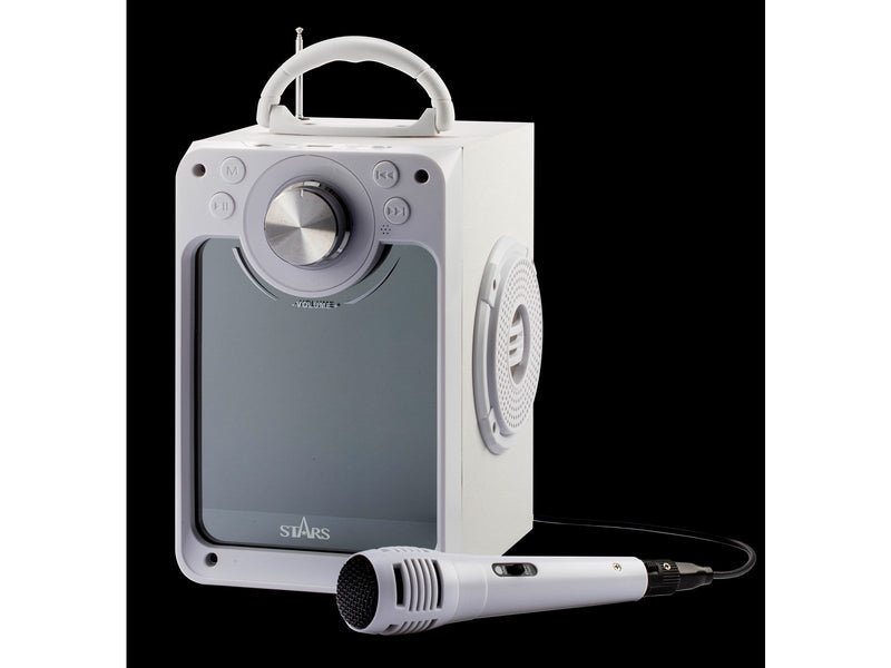 Stars Karaoke Machine with Blue Tooth Disco LED light White
