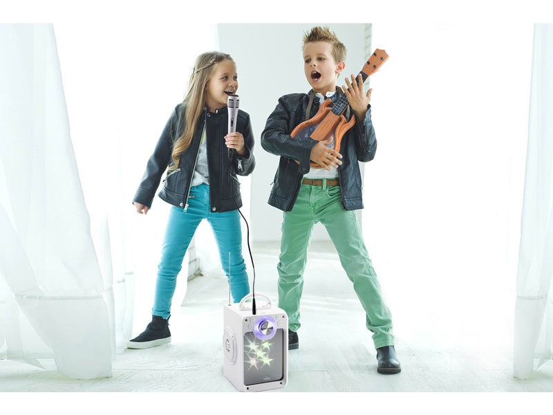 Stars Karaoke Machine with Blue Tooth Disco LED light White