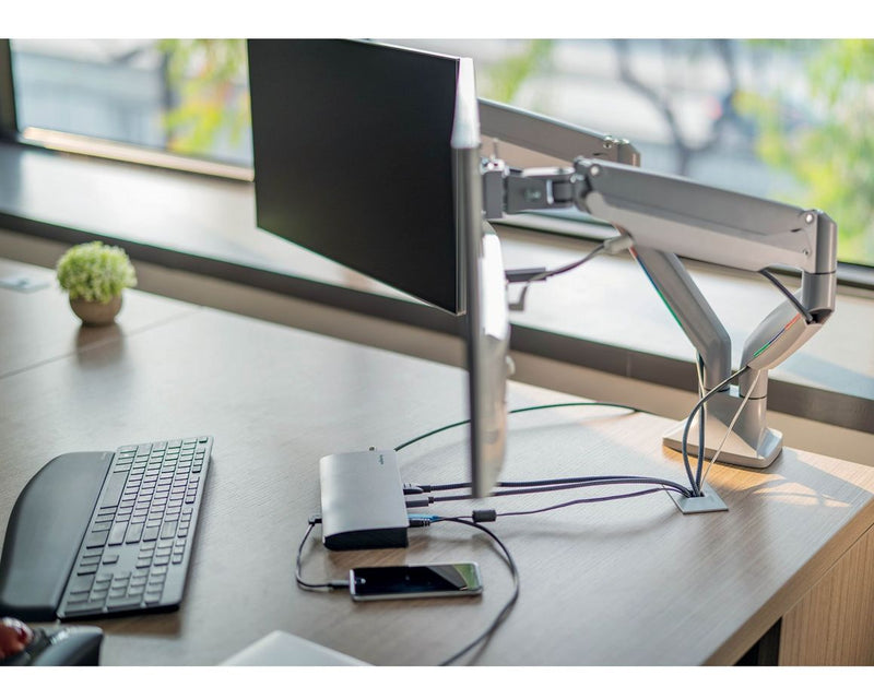 Kensington SmartFit® One-Touch Monitorarm für zwei Monitore, grau