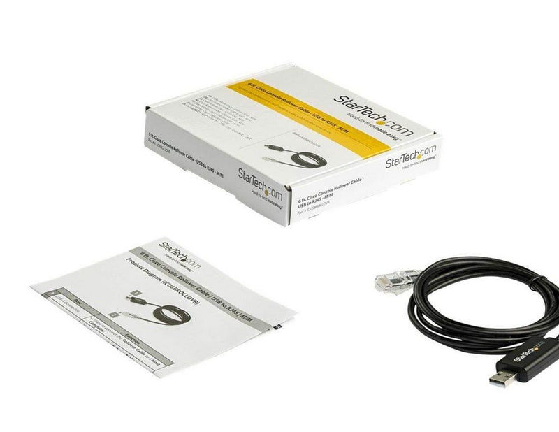 StarTech.com 6 ft. / 1.8 m Cisco USB Console Cable - USB to RJ45 - 460Kbps - serial cable - 1.8 m - black - Schwarz - 1m