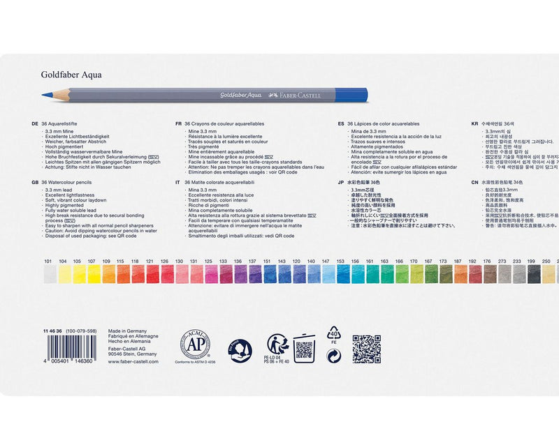 Faber-Castell Aqua.stift Goldfaber Aqua 36-Metalletui