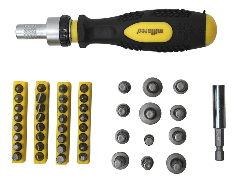 Millarco Bits set with ratchet handle - 46 pcs.