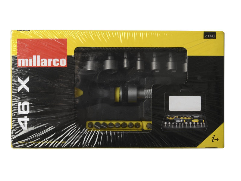 Millarco Bits set with ratchet handle - 46 pcs.