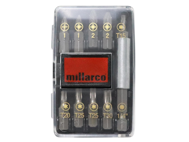 Millarco Bits set S2 steel - 10 pcs.