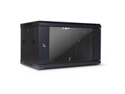 Inter-Tech SMA-6406 Wall Mounted Rack 6U 450mm Load up to 30Kg Glass Door Black RAL9005