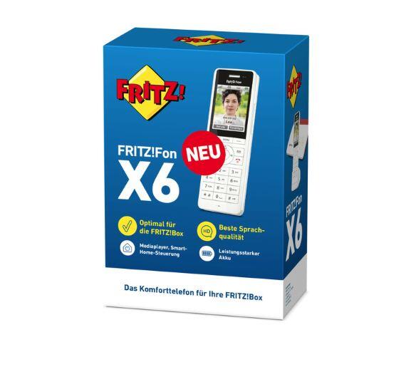 FRITZ!FonX6 Schnurloses Erweiterungshandgerät Anrufbeantworter, Internetradio, Rufnummernanzeige ECO DECT\GAP weiß
