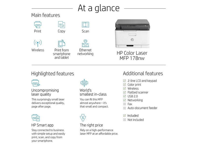 HP Color Laser MFP 178nw All in One Multifunktion - Farbe - Laser