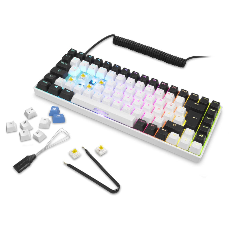 Sharkoon SKILLER SGK50 S3 Gaming-Tastatur Gateron Yellow weiß