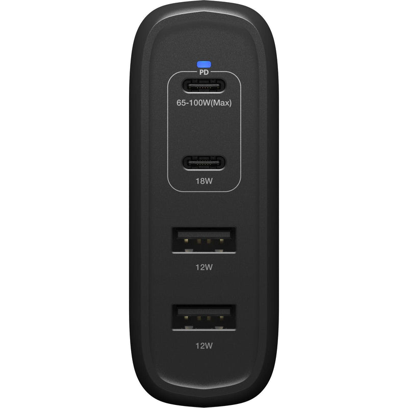 OtterBox Wall Charger 100W - 1x USB-C 65-100W + 1x USB-C 18W + 2x USB-A 12W in Schwarz