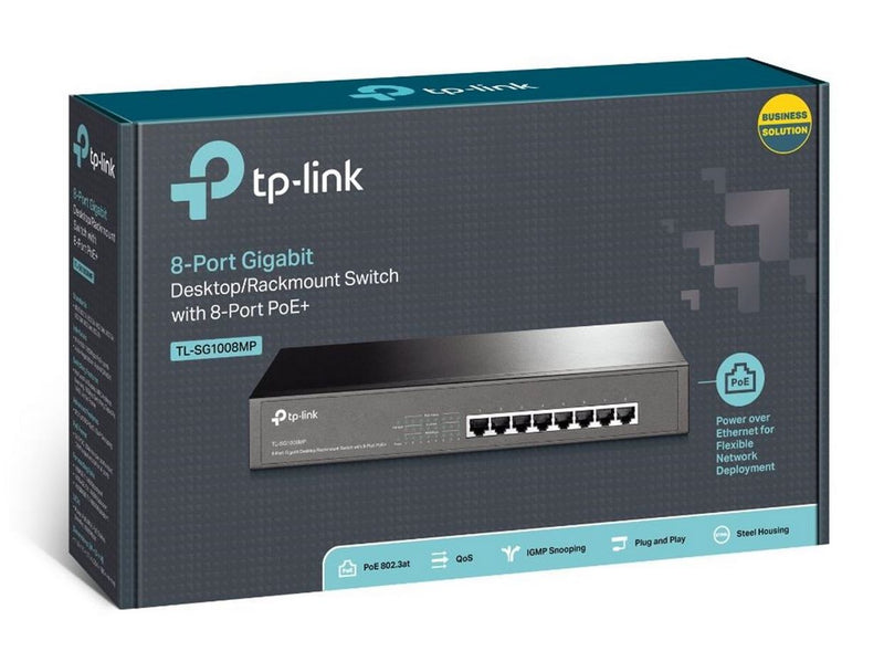 TP-Link TL-SG1008MP 8-Port Gigabit Desktop/Rackmount Switch with 8-Port PoE+